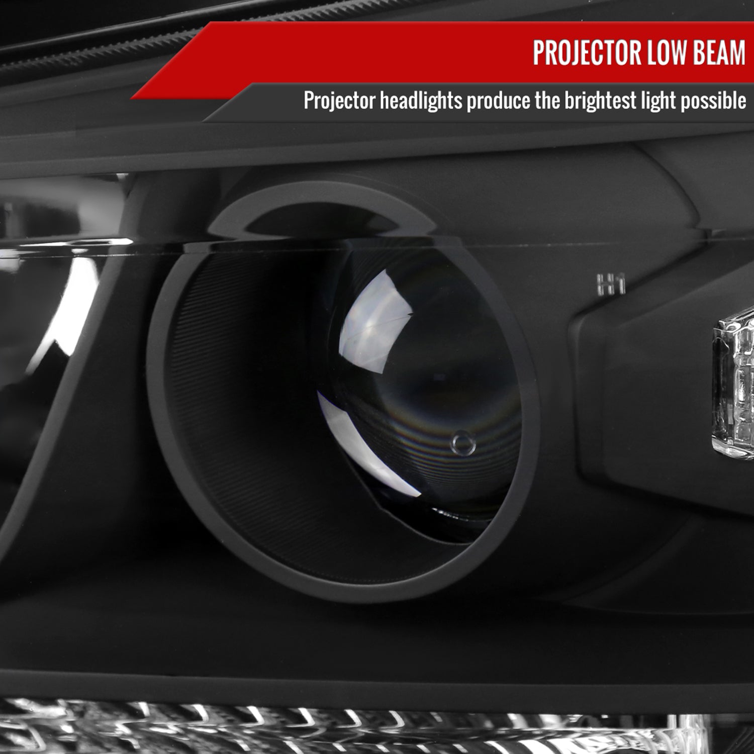 2013-2016 Chevy Malibu Projector Headlights Matte Black Housing/Clear Lens