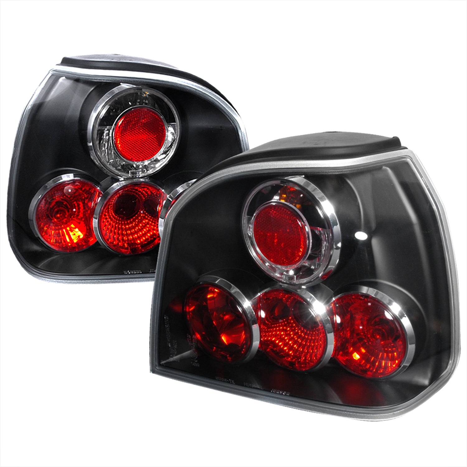 1993-1998 VW Golf Mk3 Tail Lights Matte Black Housing/Clear Lens