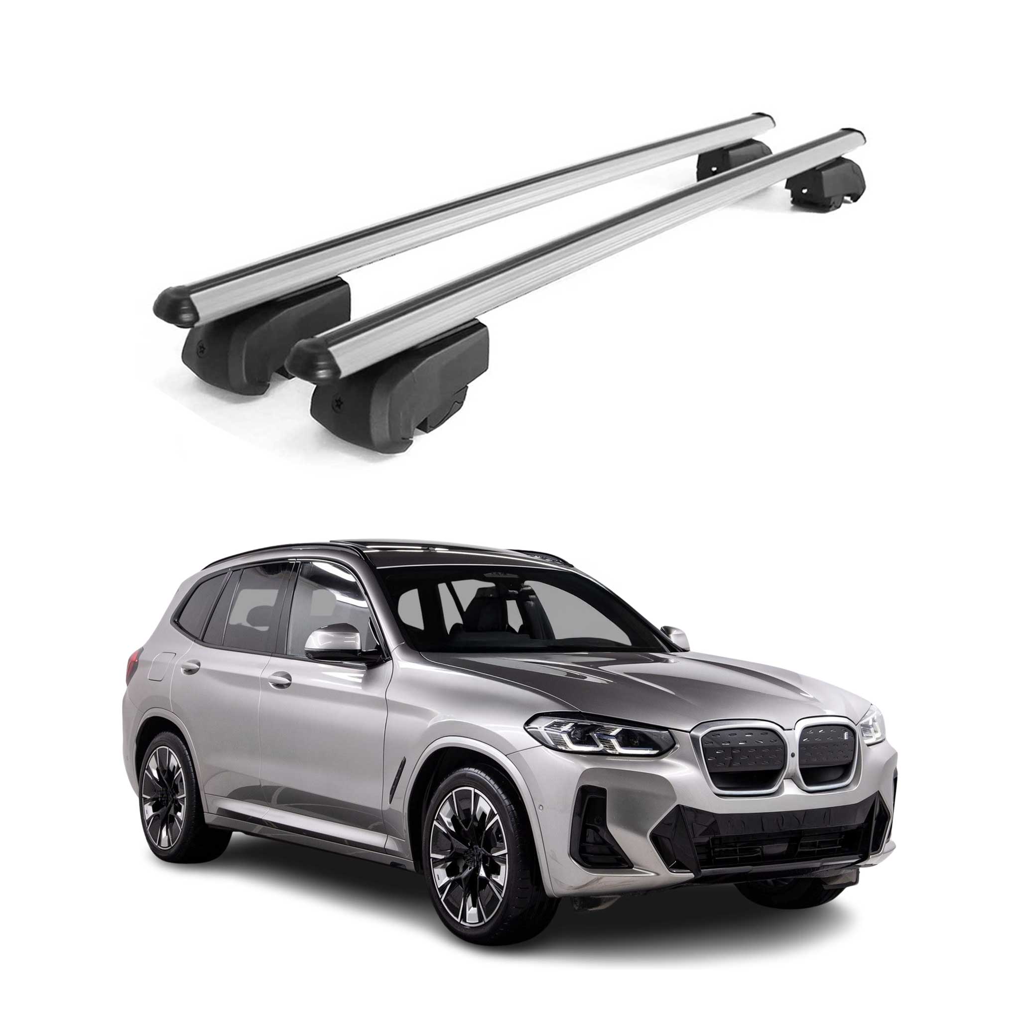 2021-2025 BMW iX3 G08 Roof Rack Cross Bars Silver