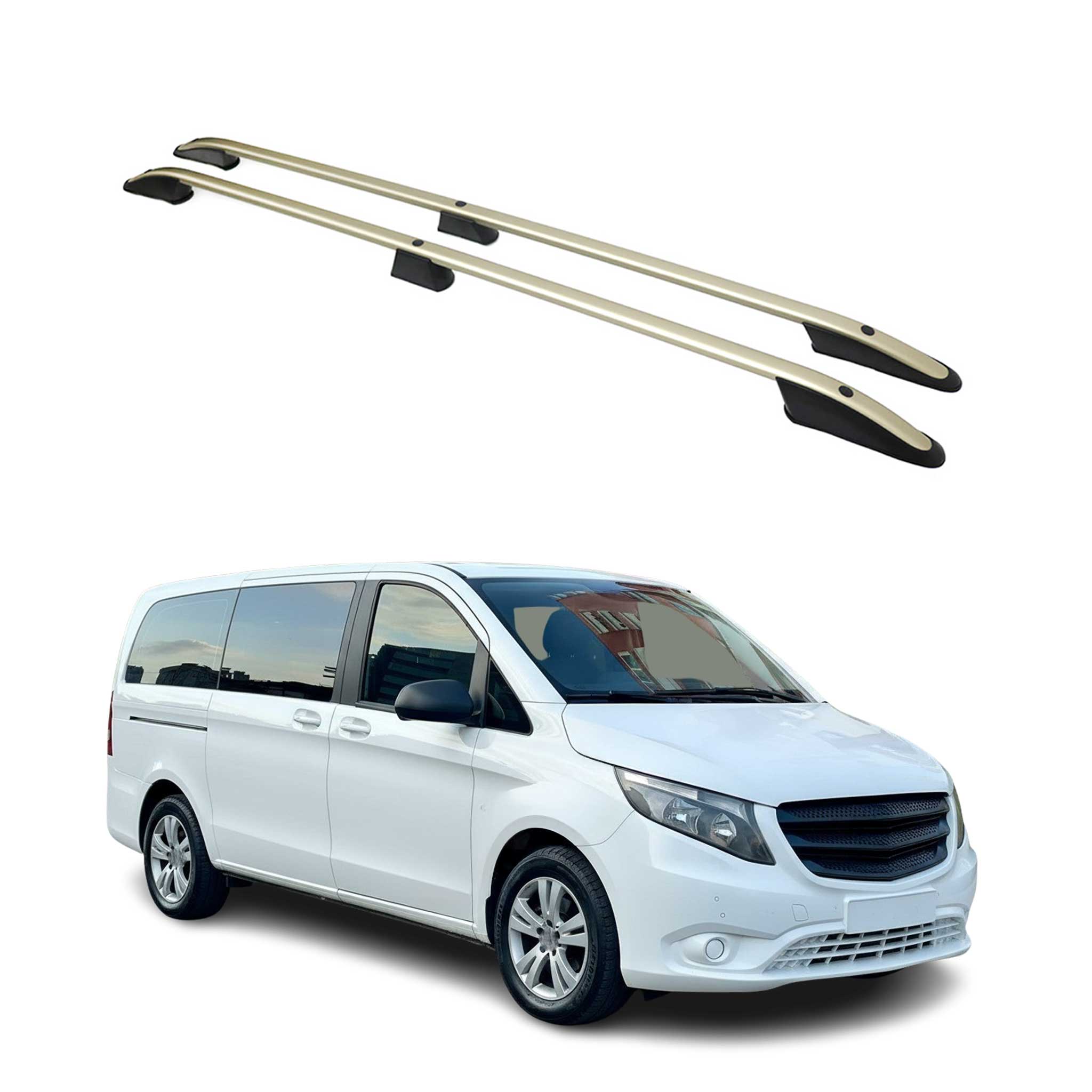 2016-2024 Mercedes Metris  L2 MWB Roof Rack Rails Side Rails Bronze