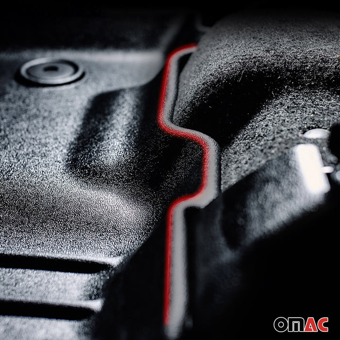 OMAC Premium Floor Mats for Audi Q3 2015-2018 Rear Heavy Duty Black