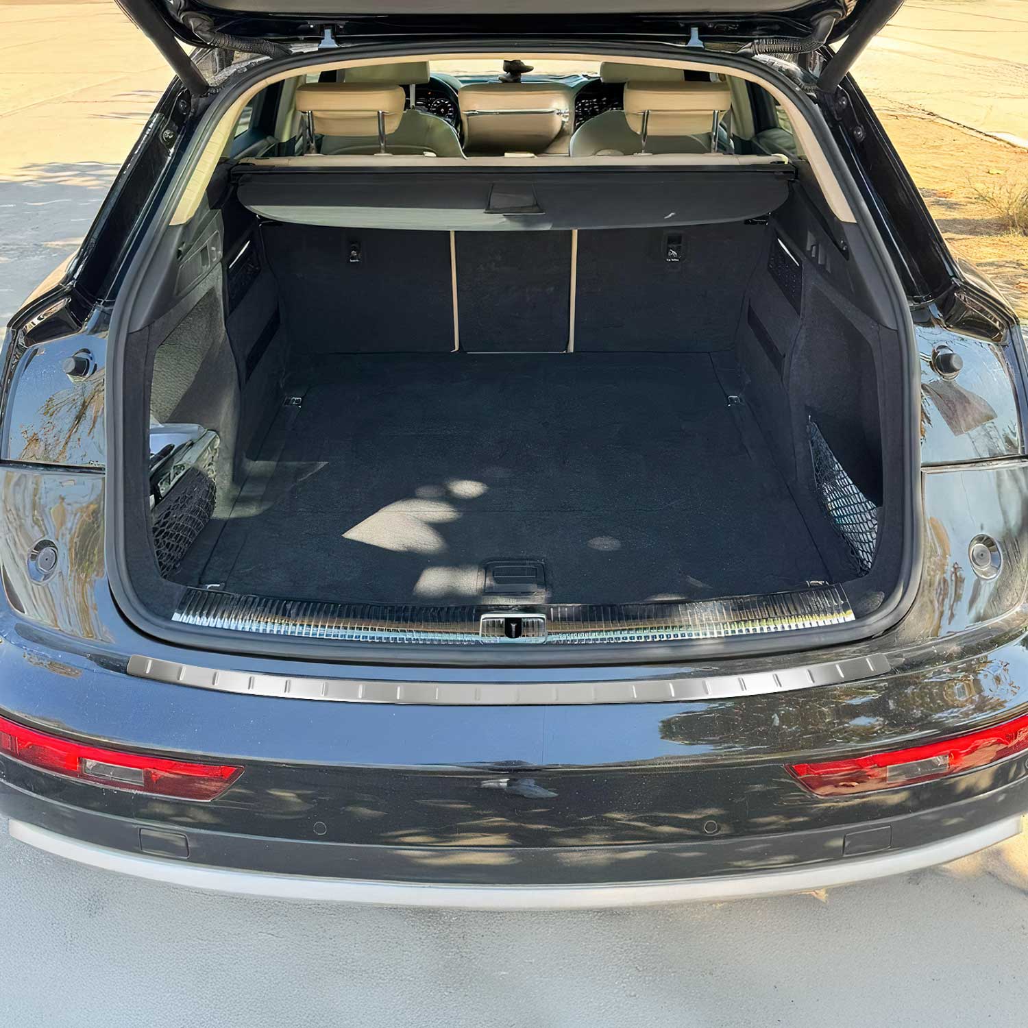 2018-2025 Audi Q5 2.gen FY Rear Bumper Sill Cover Protector Guard Brushed Stainless Steel