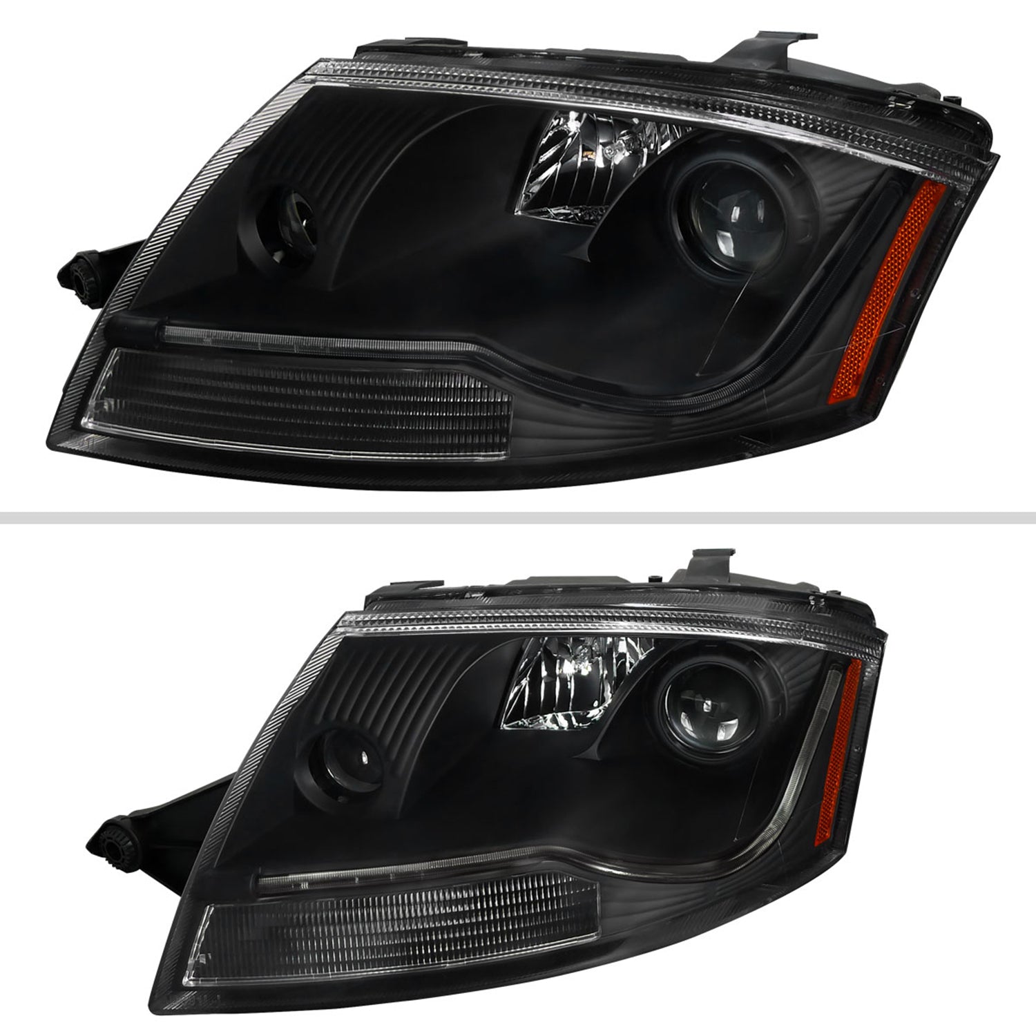 1999-2006 Audi TT LED Bar Projector Headlights Matte Black/Clear Lens