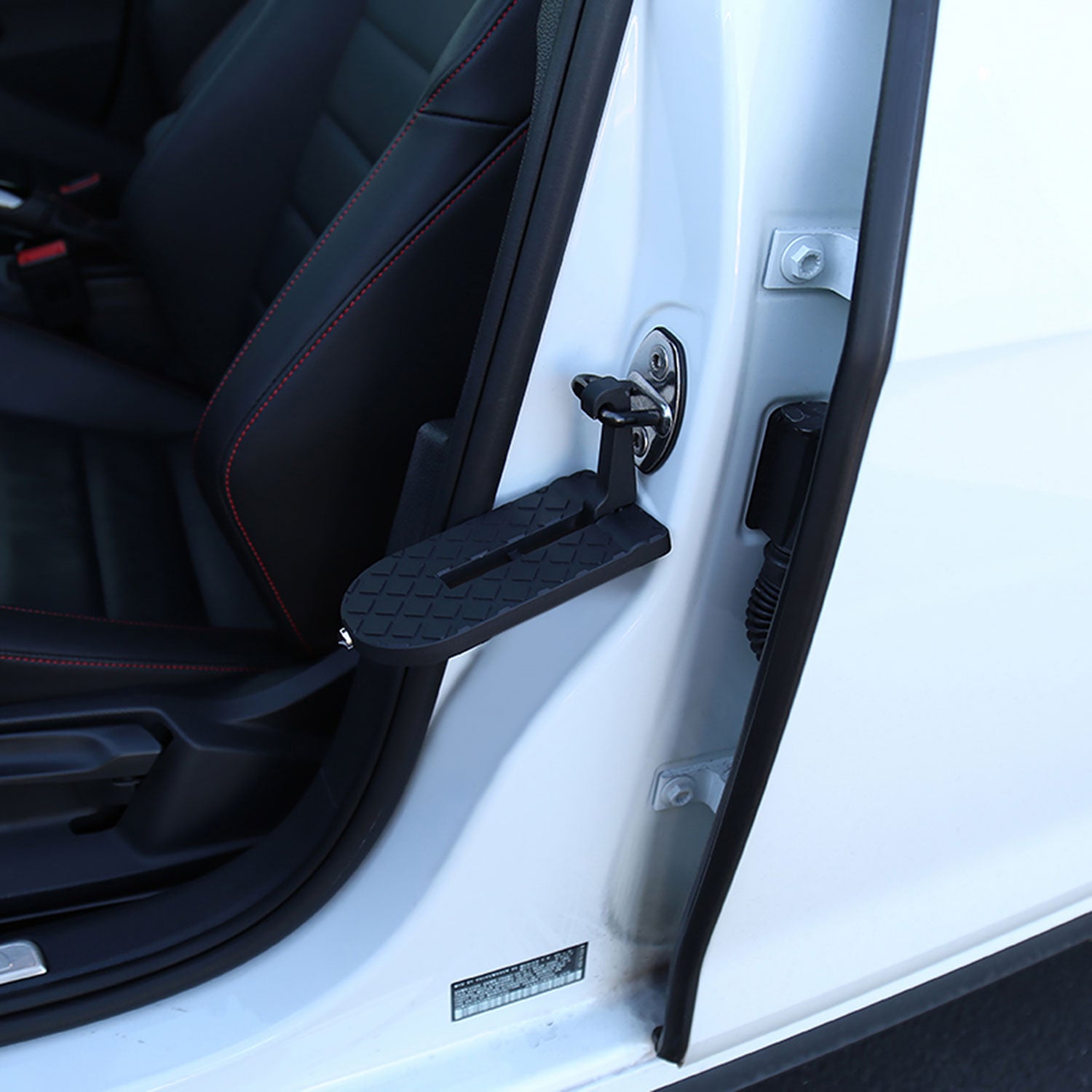 Universal Foldable Car Door Step Latch Foot Hook & Safety Hammer Black