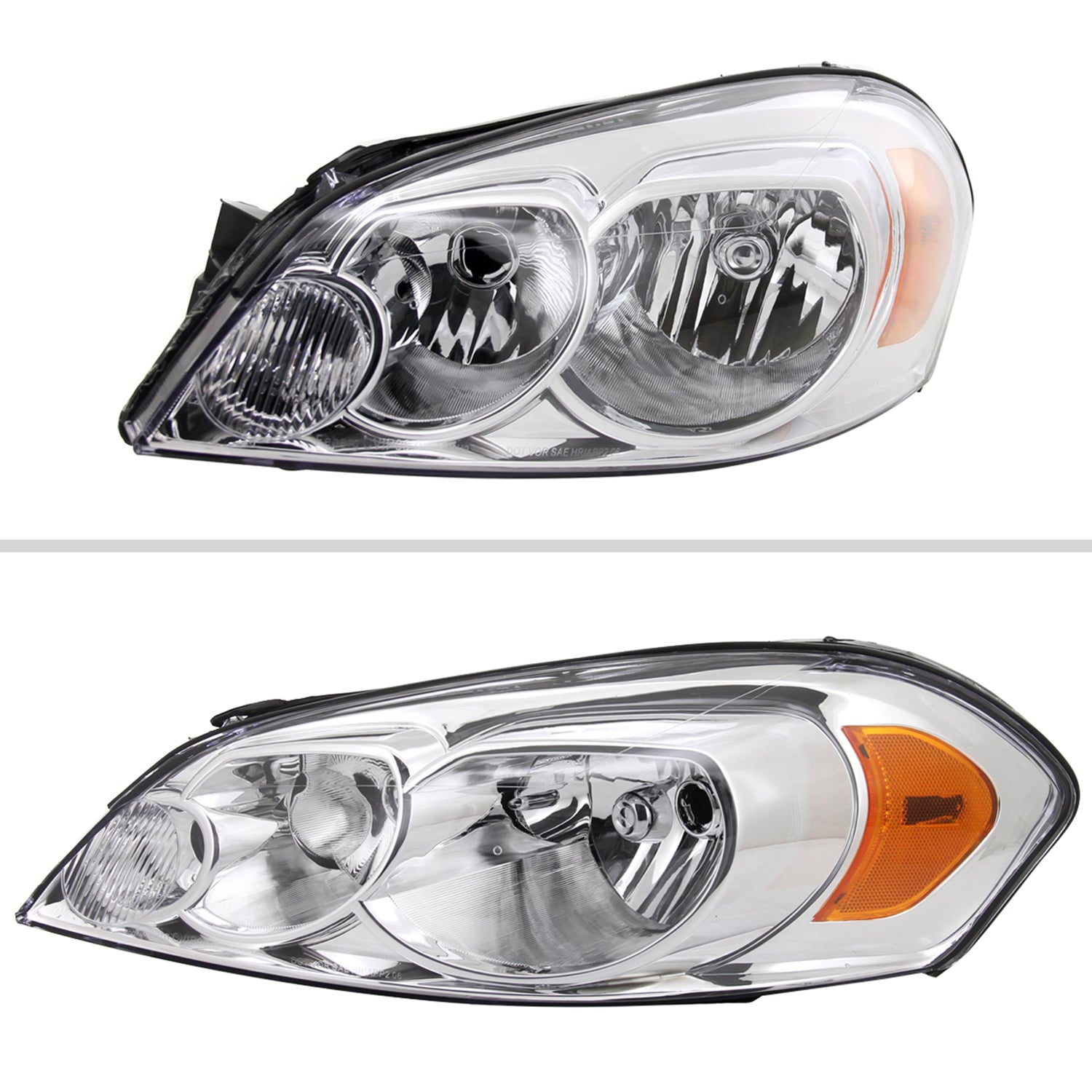 2006-2013 Chevy Impala / Impala Limited /Monte Carlo Headlights Amber & Chrome