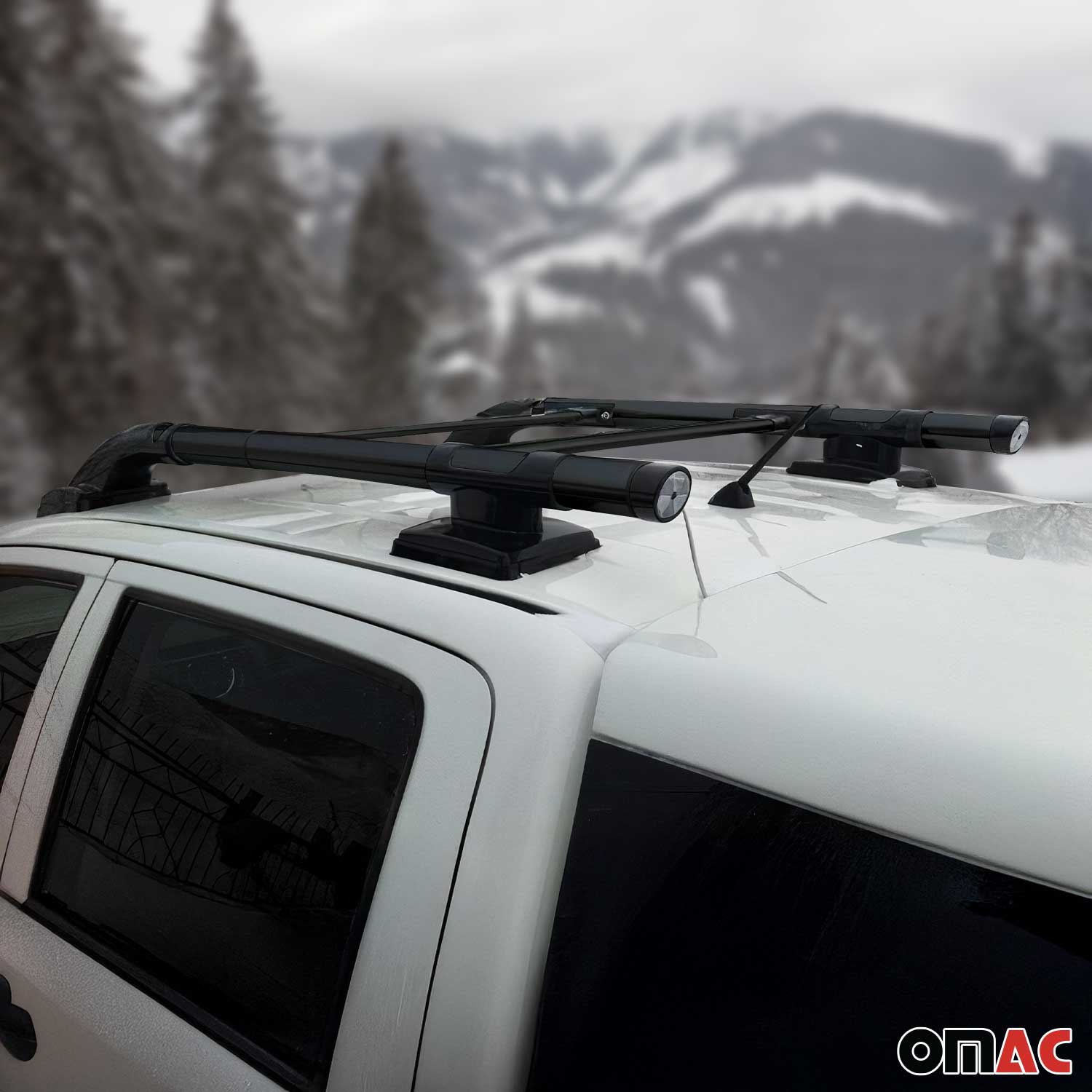 2015-2022 Chevrolet Colorado II Top Roof Rack Side Rails Black Alu 4Pcs