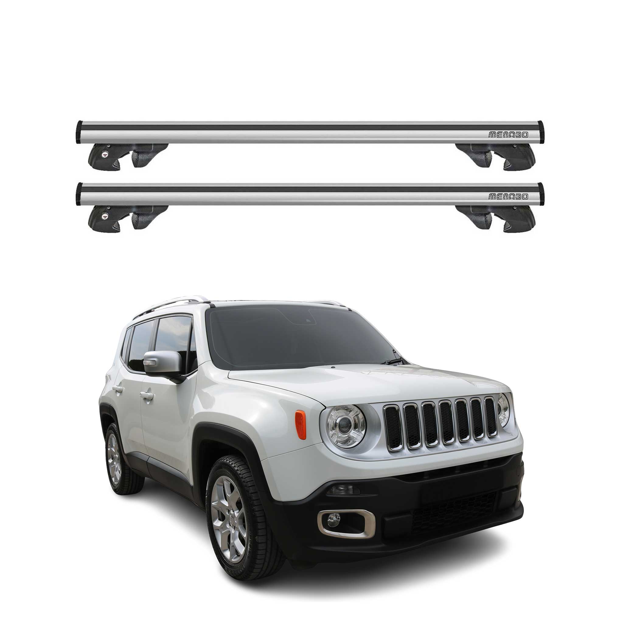 2015-2023 Jeep Renegade Roof Rack Cross Bars Silver