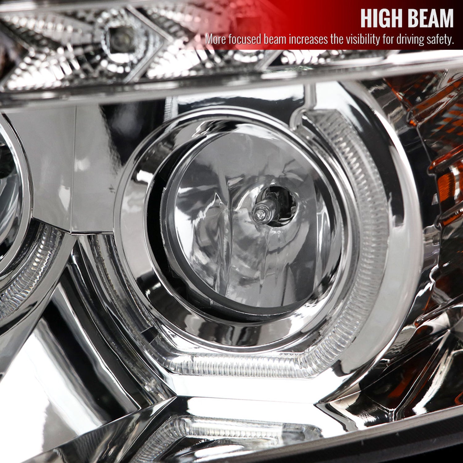 2007-2013 Chevy Silverado 1500 2500HD 3500HD Headlights LED Light Chrome