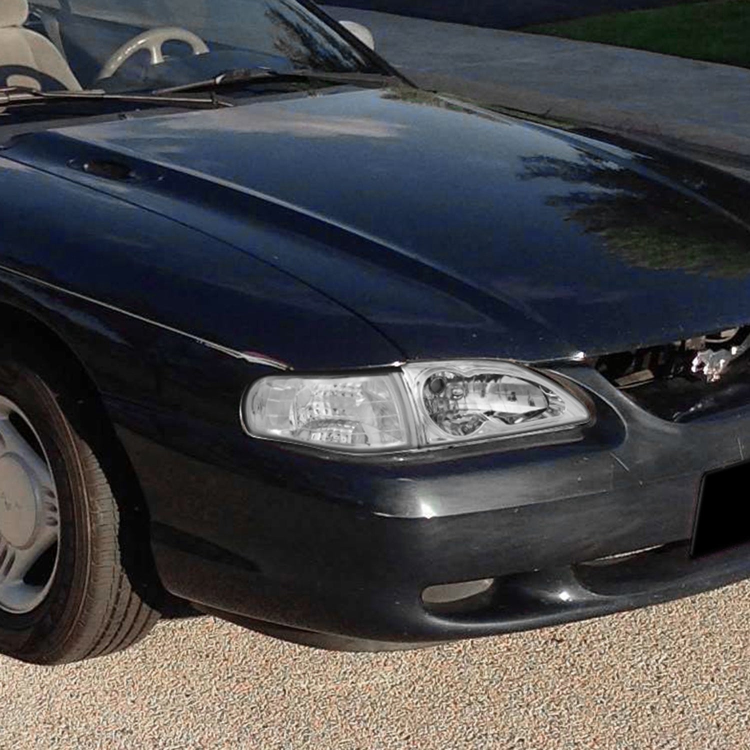 1994-1998 Ford Mustang Factory Style Headlights Chrome Housing/Clear Lens