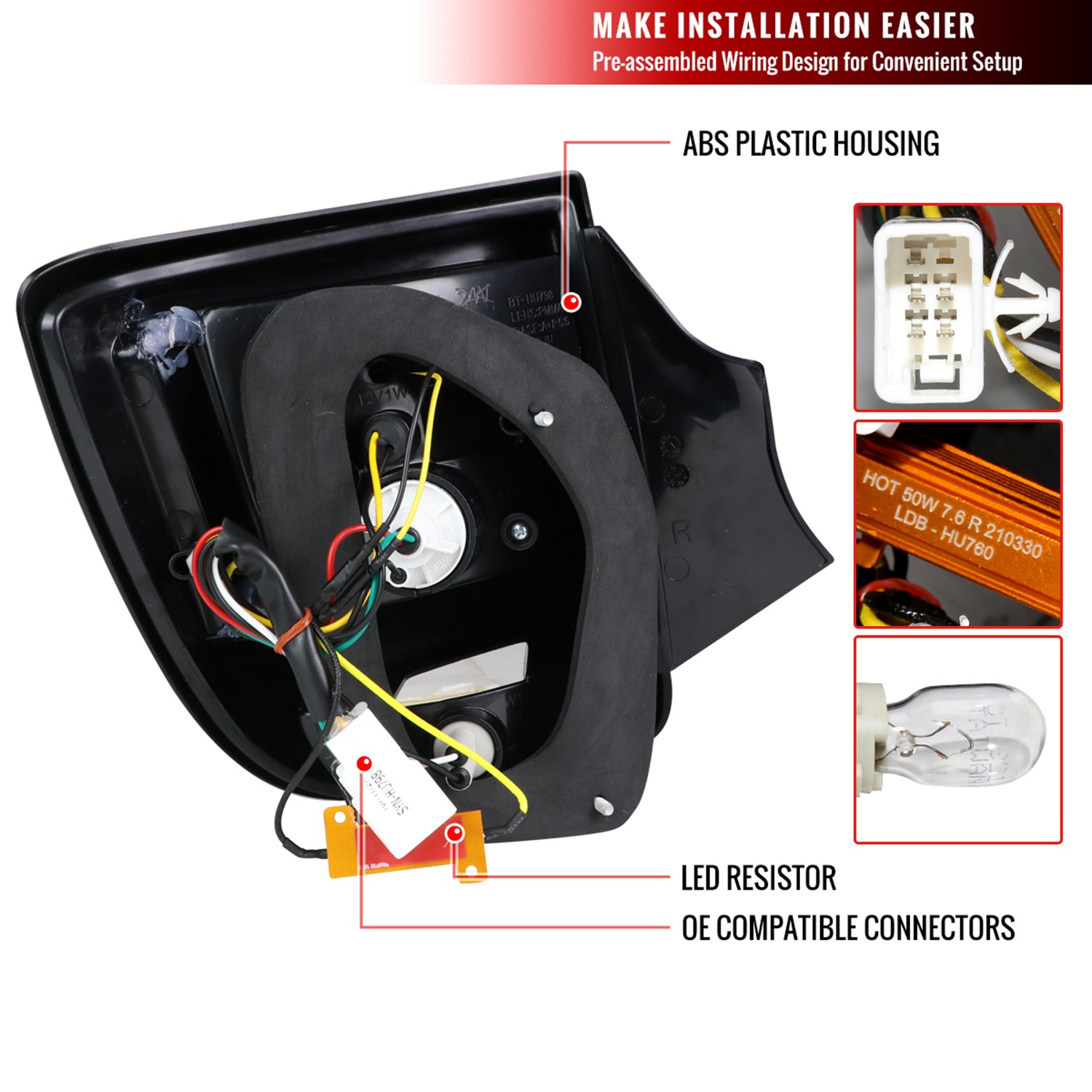 2000-2005 Toyota Celica V2 LED Tail Lights Matte Black Housing/Clear Lens