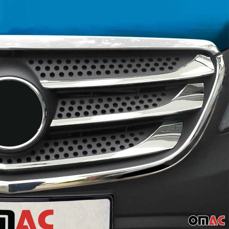 Front Bumper Grill Trim Molding for Mercedes Metris 2016-2024 Stainless Steel 7x - OMAC USA