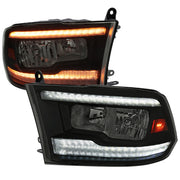 2009-2018 Dodge RAM 1500/ RAM 2500 3500 Dual LED Bar Factory Headlights Black