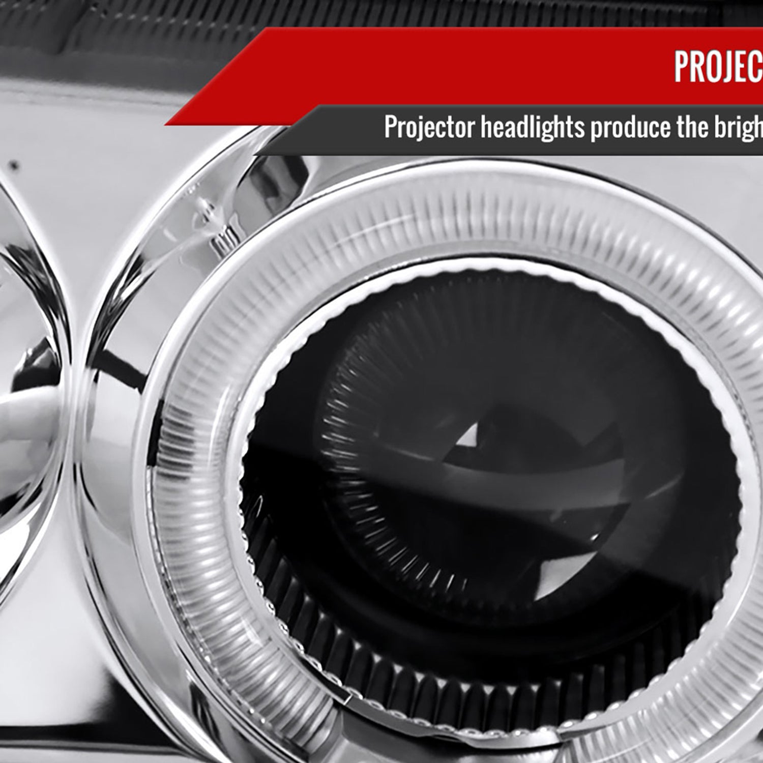 1993-1997 Toyota Corolla Dual Halo Projector Headlights Chrome/Clear Lens