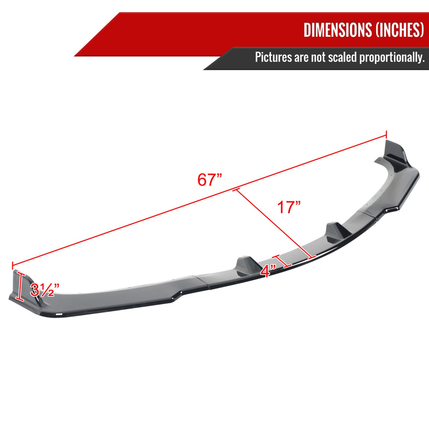 2017-2020 Lexus IS200t/IS300/IS350 Glossy Black Front Bumper Lip Splitter Kit