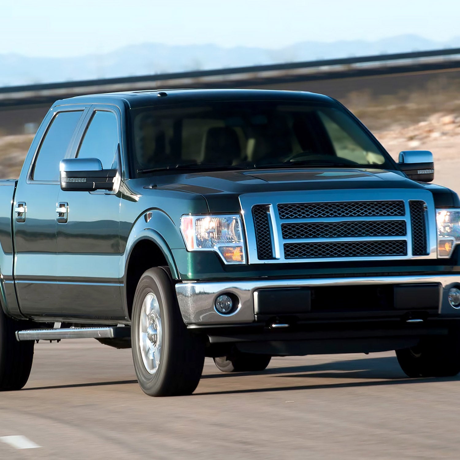 2007-2014 Ford F150 Chrome Heated Side Mirrors LED Turn Signal & Puddle Light
