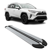 2019-2025 Toyota RAV4 Hybrid Running Boards Side Steps Silver