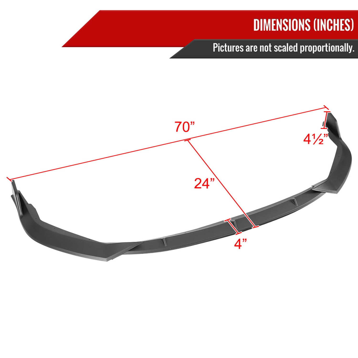 2019-2020 Toyota Corolla Sedan Matte Black Polypropylene 3Pcs Bumper Lip