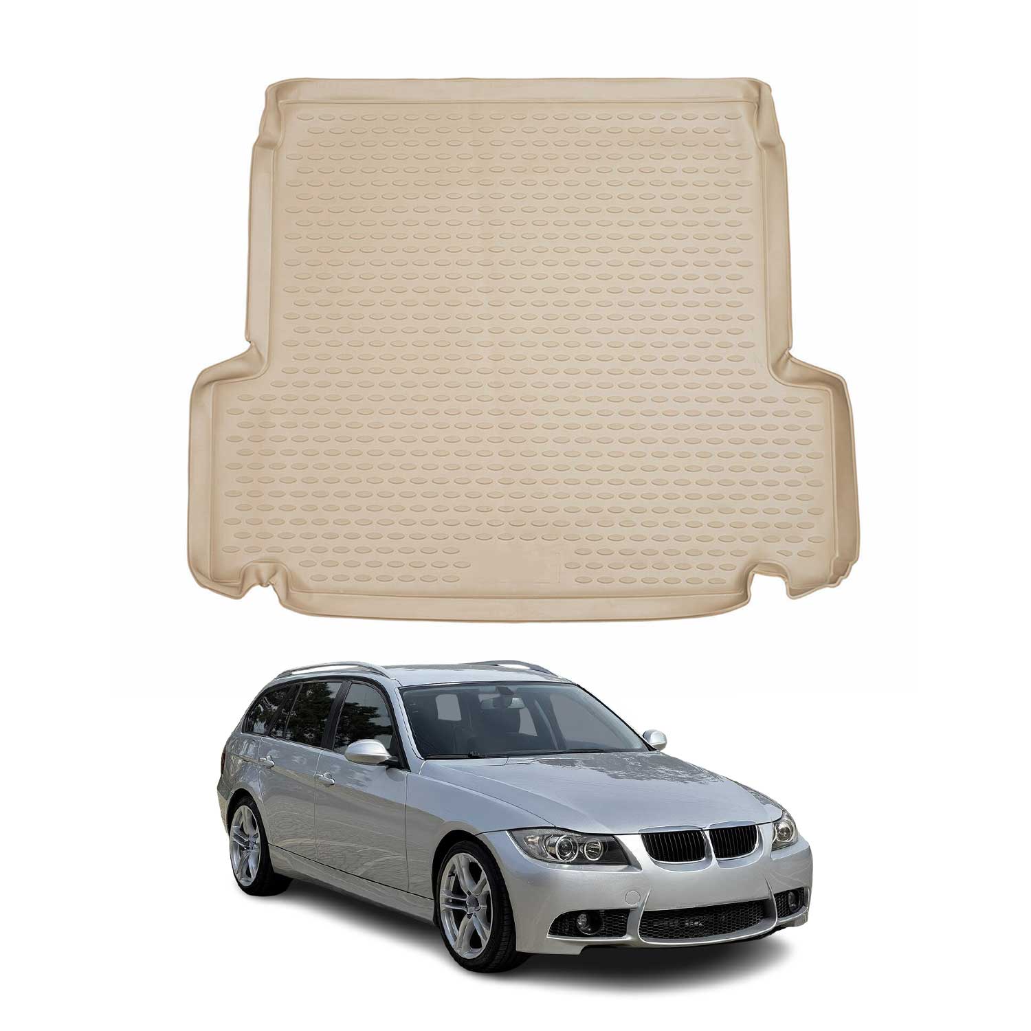 2006-2011 BMW 3 Series E91 Touring Cargo Liner Trunk Mat All Weather Beige