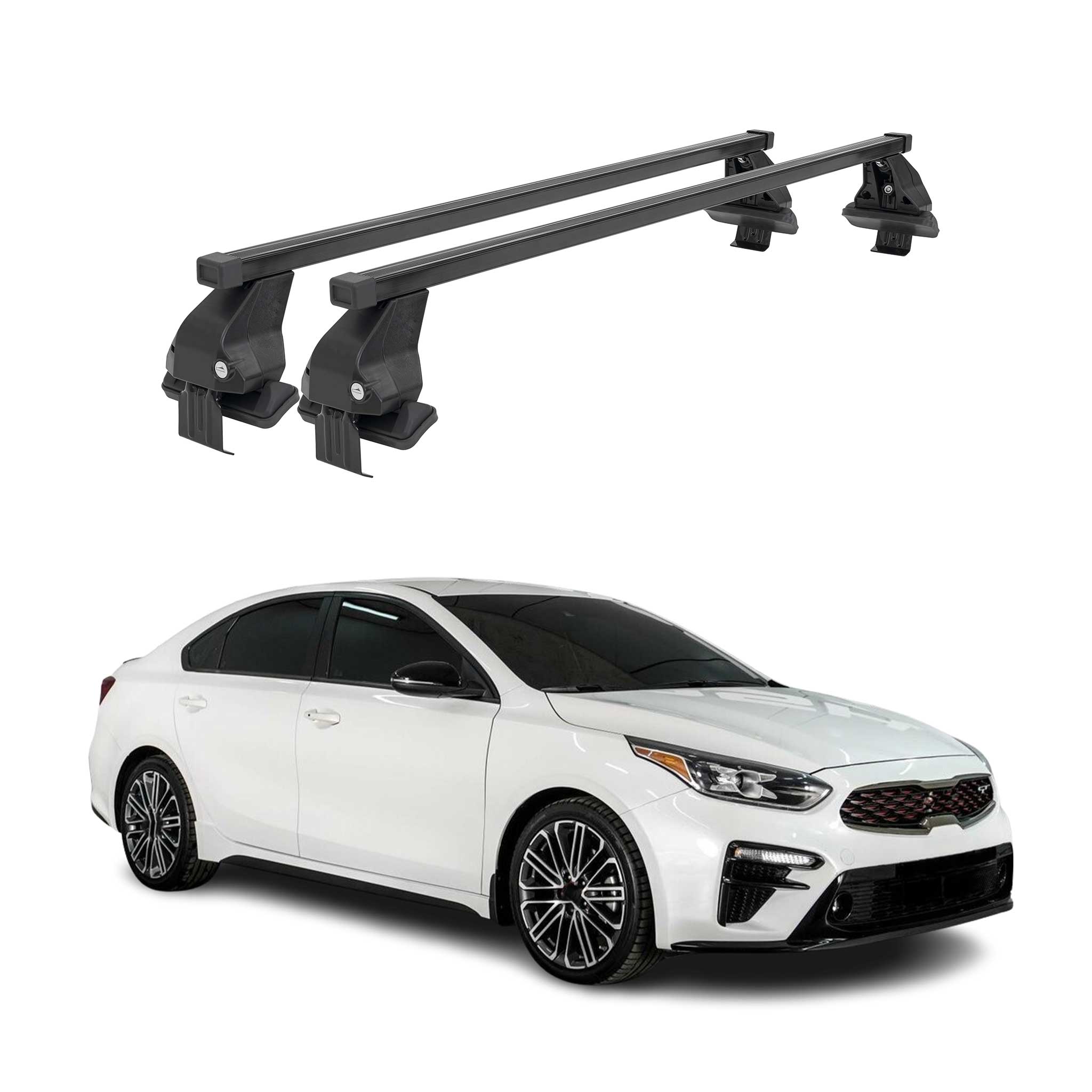 2019-2024 Kia Forte Sedan Roof Rack Cross Bars Black