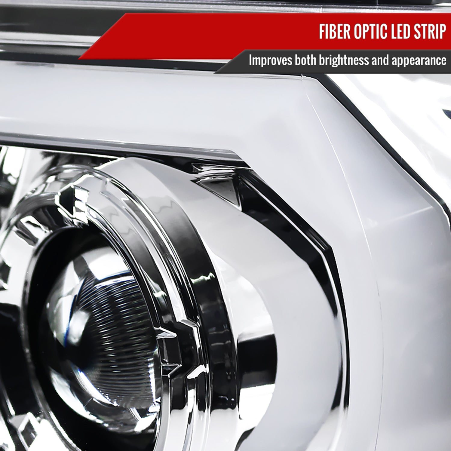 2012-2015 Toyota Tacoma LED C-Bar Projector Headlights Chrome/Clear Lens