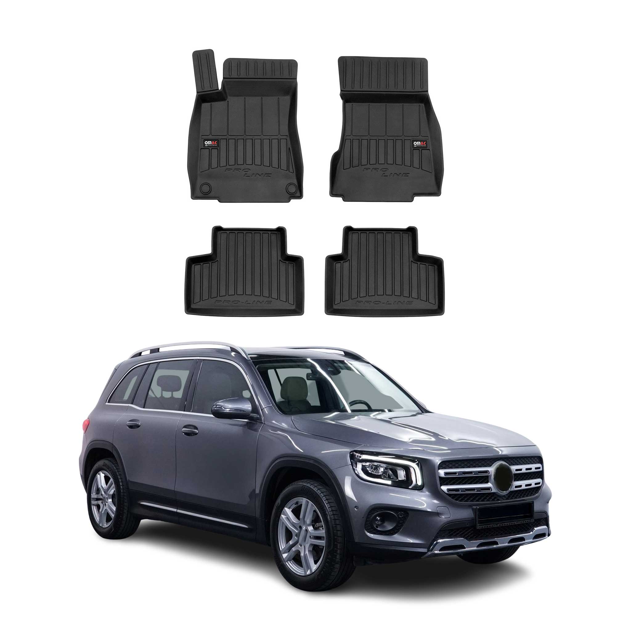 2020-2025 Mercedes GLB Class X257 Premium Floor Mats Liners Full Set All Weather Heavy Duty Black