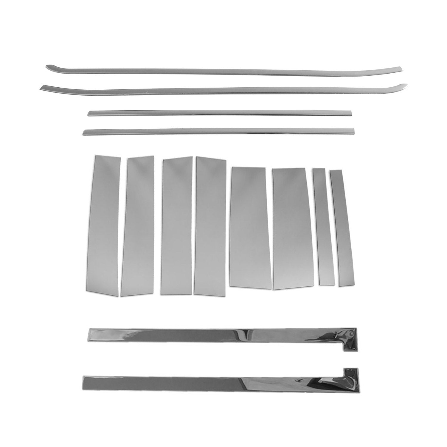 2015-2022 RAM ProMaster City B Pillar Trim Window & Side Door Trim Set Stainless Steel Chrome