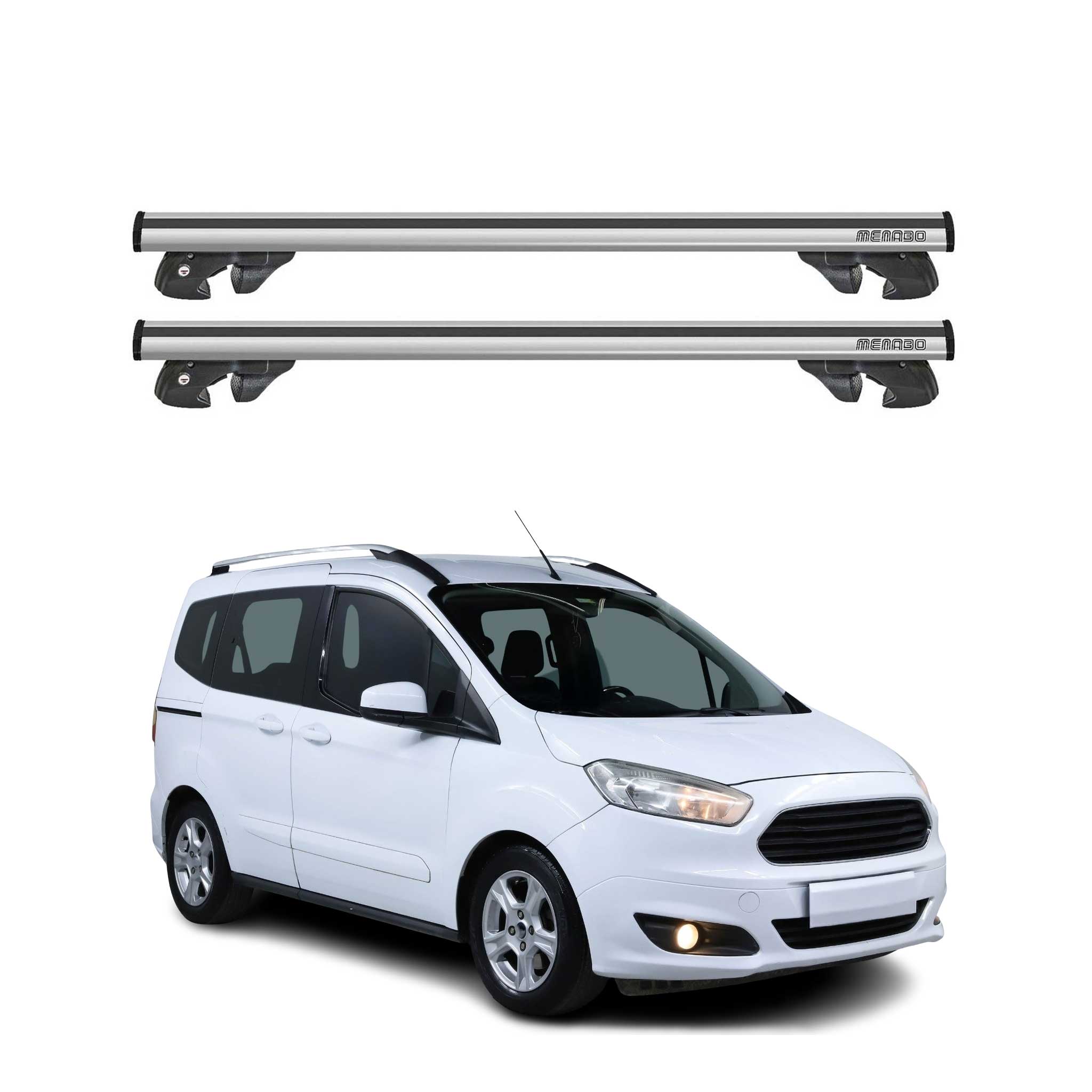 2014-2018 Ford Tourneo Courier Roof Rack Cross Bars Silver