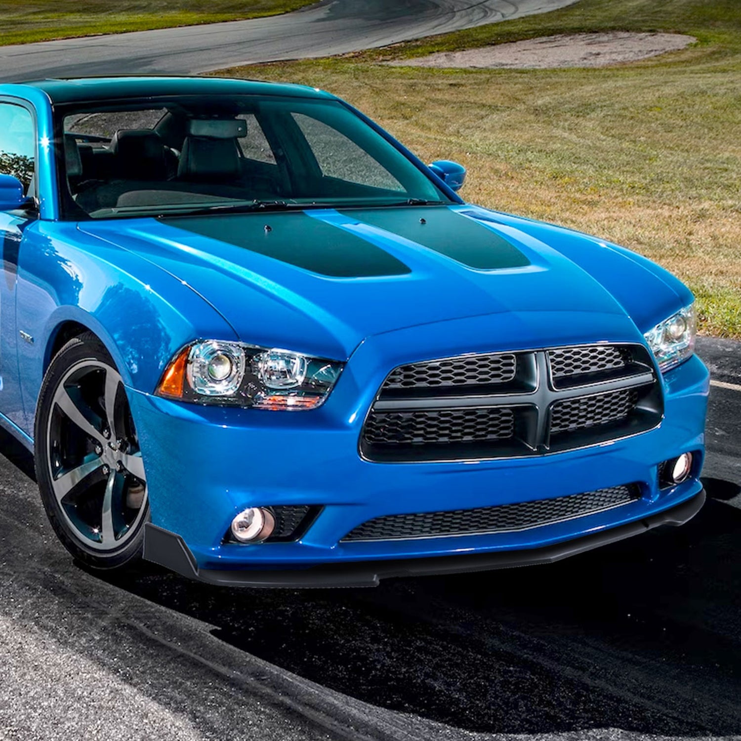 2011-2014 Dodge Charger Matte Black 3Pcs Front Bumper Lip Splitter Kit