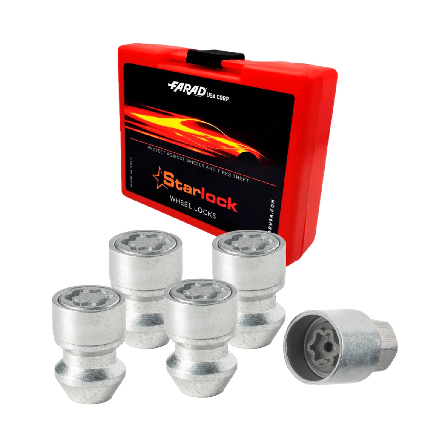 Wheel Lock Kit for Ford Escape M12X1,5 Nut Galvanized Silver 4Locks & 1Key