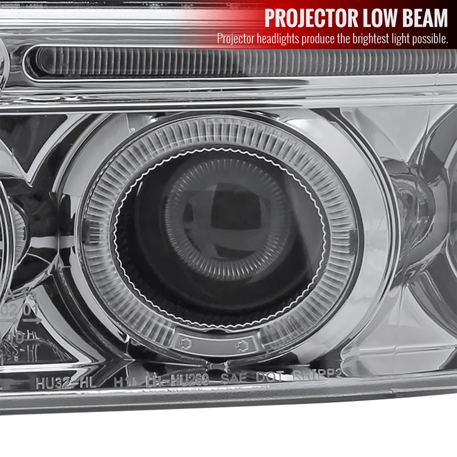 1999-2001 Audi A4/S4 Dual Halo Projector Headlights Chrome/Clear Lens