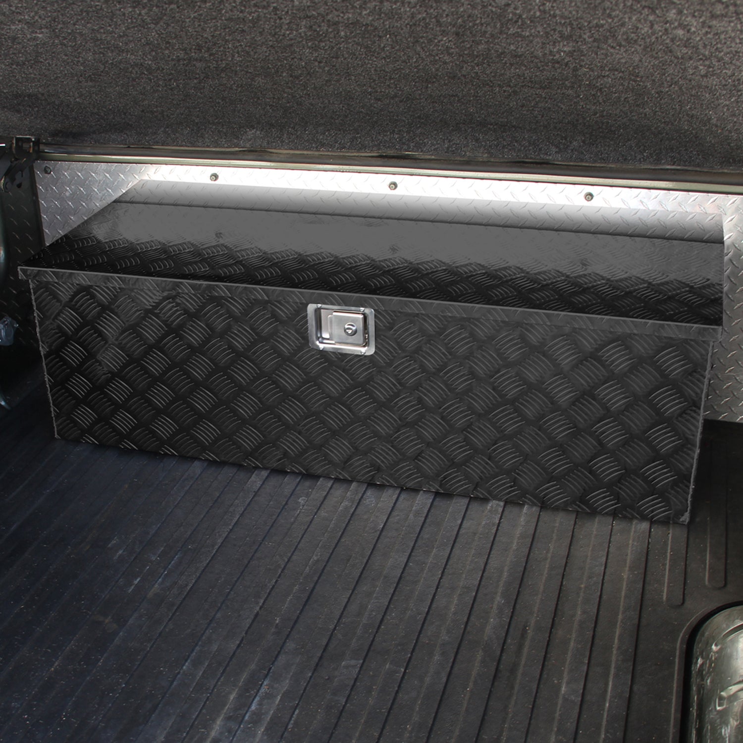 Universal 49" Heavy Duty Black Alu Truck Tool Box w/ Side Handles Lock & Keys