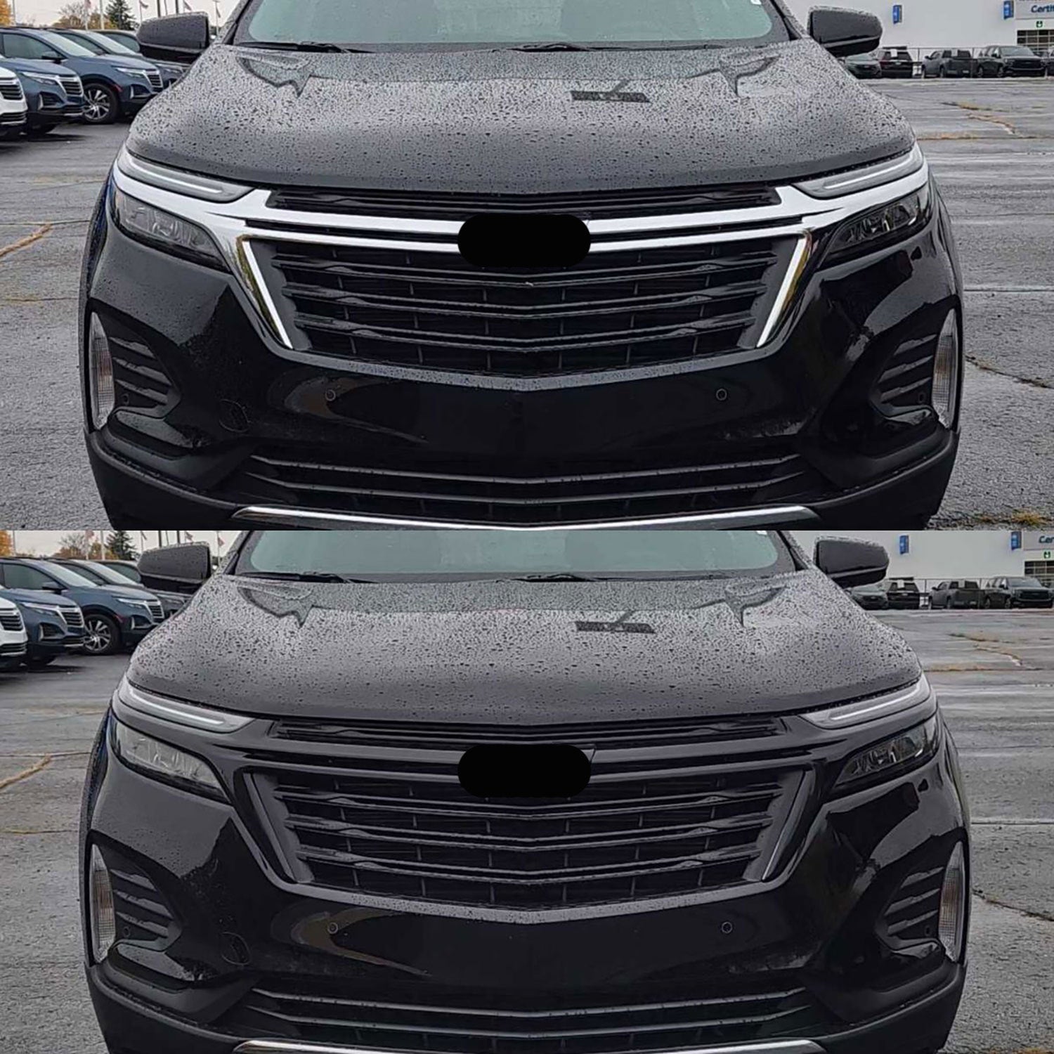2022-2024 Chevrolet Equinox Grille Overlay Gloss Black 2Pcs ABS Plastic