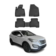 2013-2019 Hyundai Santa Fe XL Floor Mats Liners Full Set All Weather Black