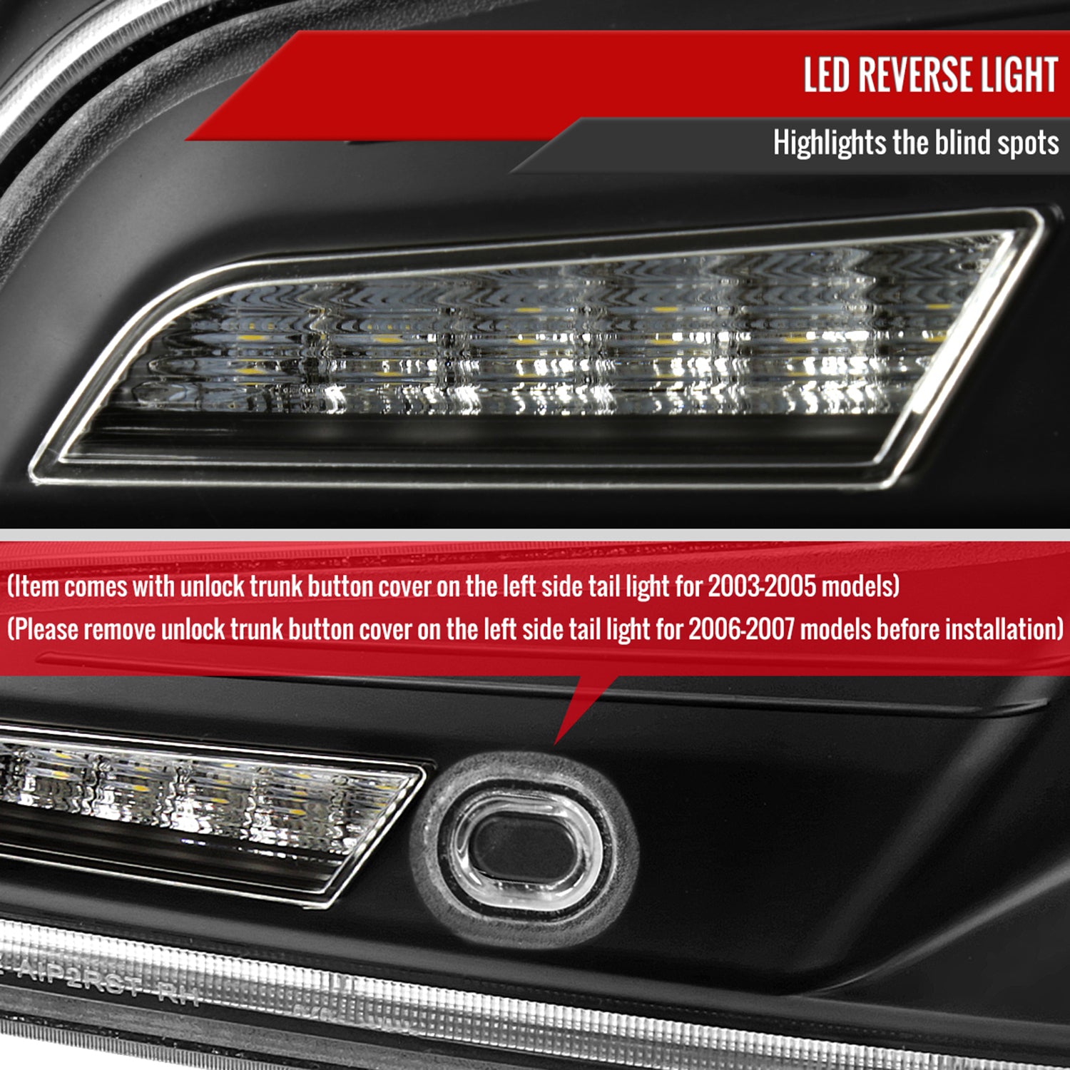 2003-2007 Infiniti G35 Coupe Red LED Halo Signal Tail Lights Matt Black/Clear