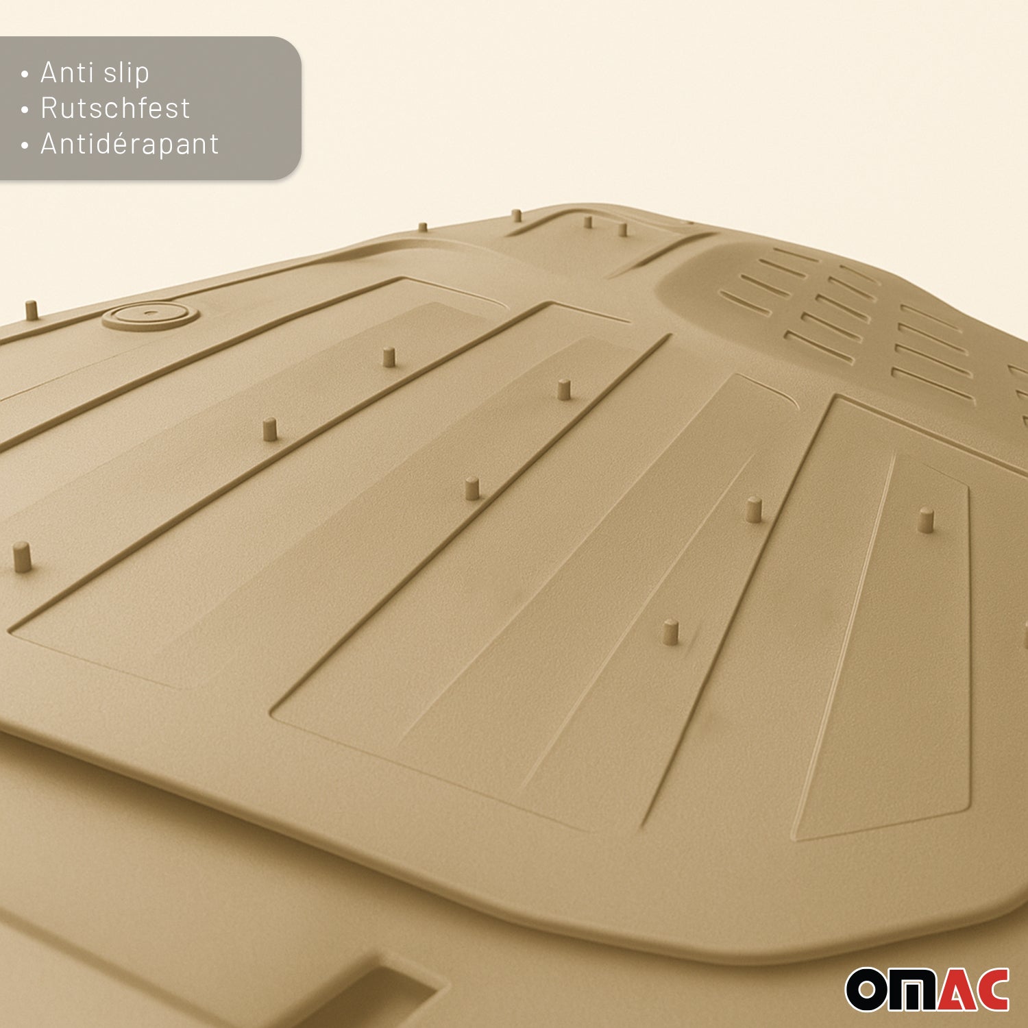 Jeep Heavy Duty Trim to fit Floor Mats Liner Tan All Weather 4Pcs