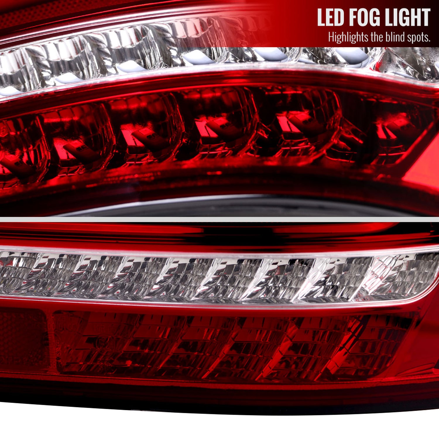 2001-2004 Mercedes Benz W203 C-Class Turn Signal LED Tail Lights Chrome/Red