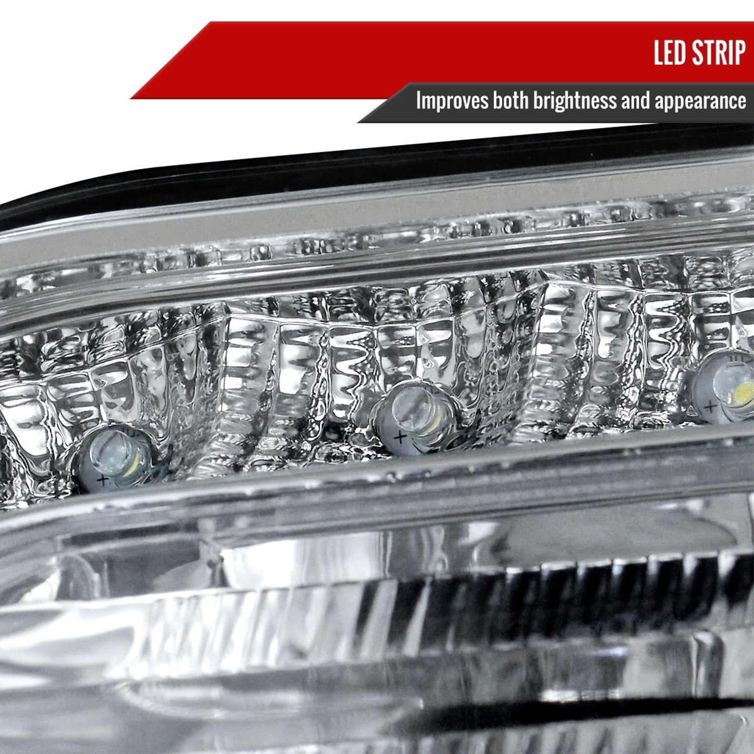 2005-2010 Chrysler 300 Projector Headlights w/ LED Light Strip Chrome/Clear