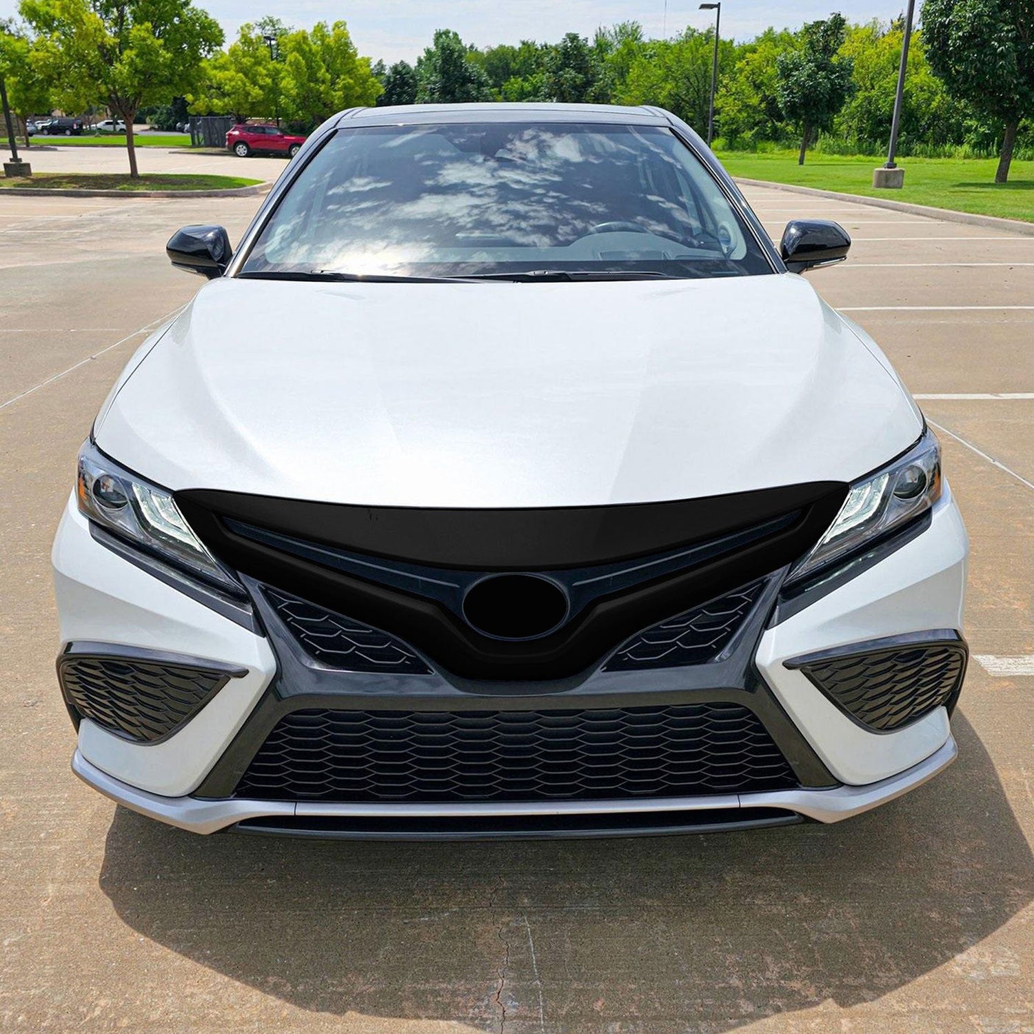 2018-2024 Toyota Camry Grille Overlay Gloss Black 1Pcs ABS Plastic