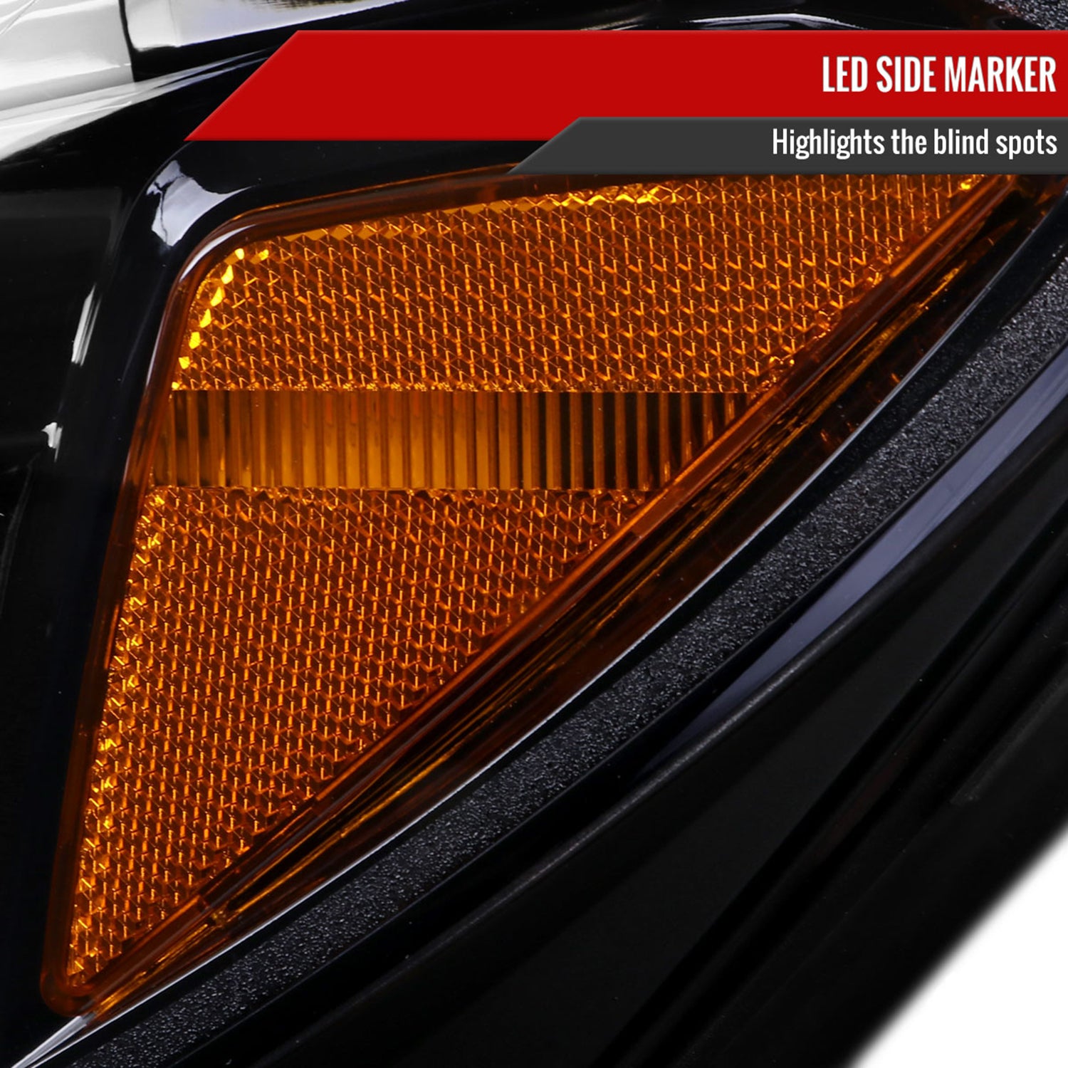 2015-2018 Mercedes-Benz C-Class W205 Signal Projector Headlights Jet Black