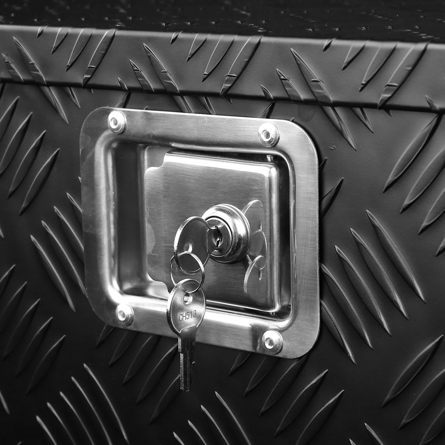 Universal 49" Heavy Duty Black Alu Truck Tool Box w/ Side Handles Lock & Keys