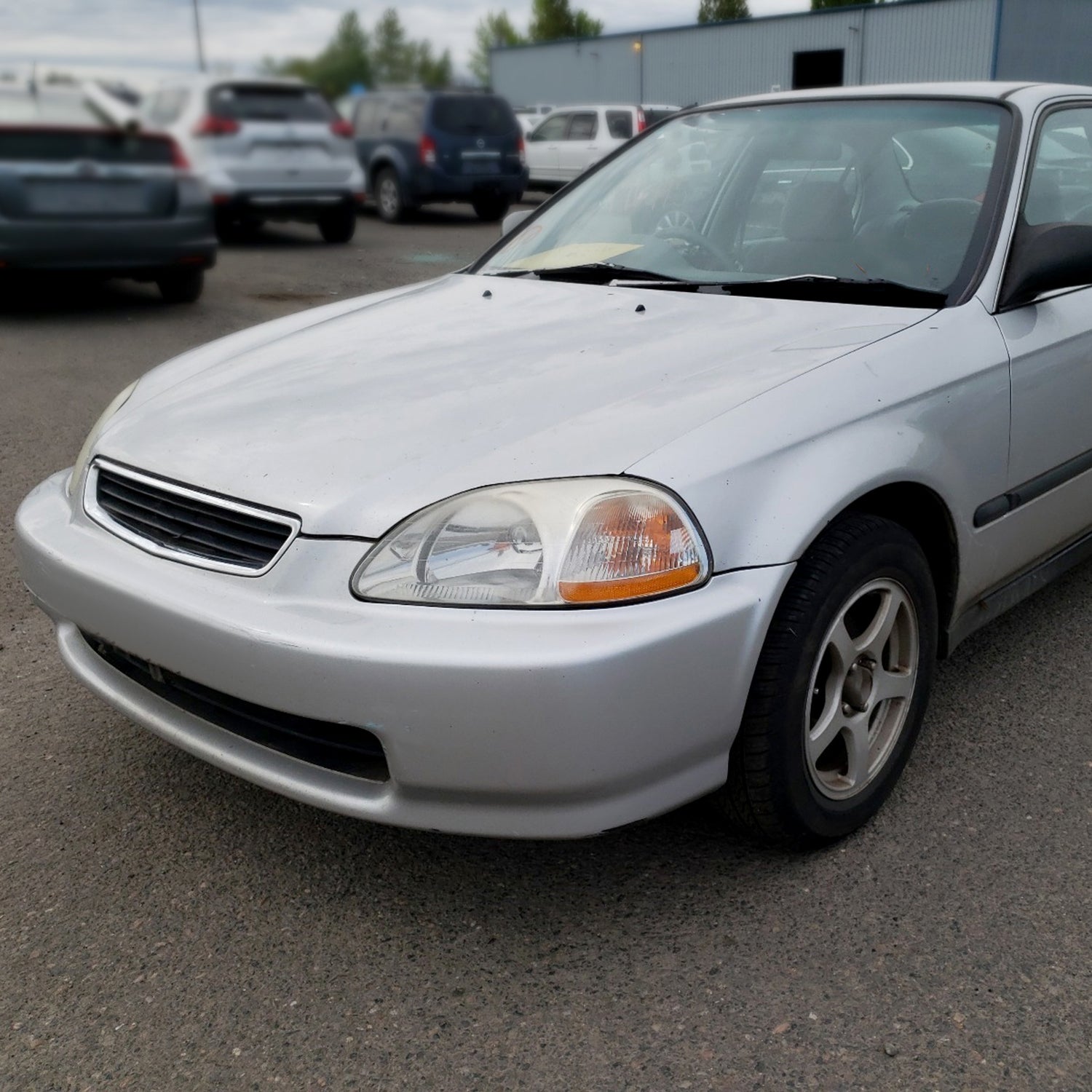 1996-1998 Honda Civic Crystal Headlights Chrome Housing/Clear Lens