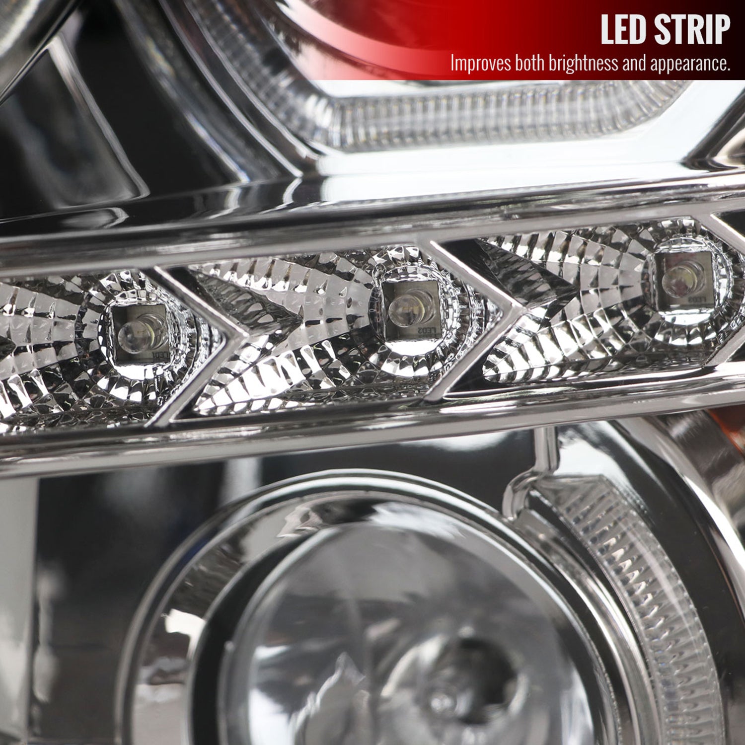 2007-2013 Chevy Silverado 1500 2500HD 3500HD Headlights LED Light Chrome