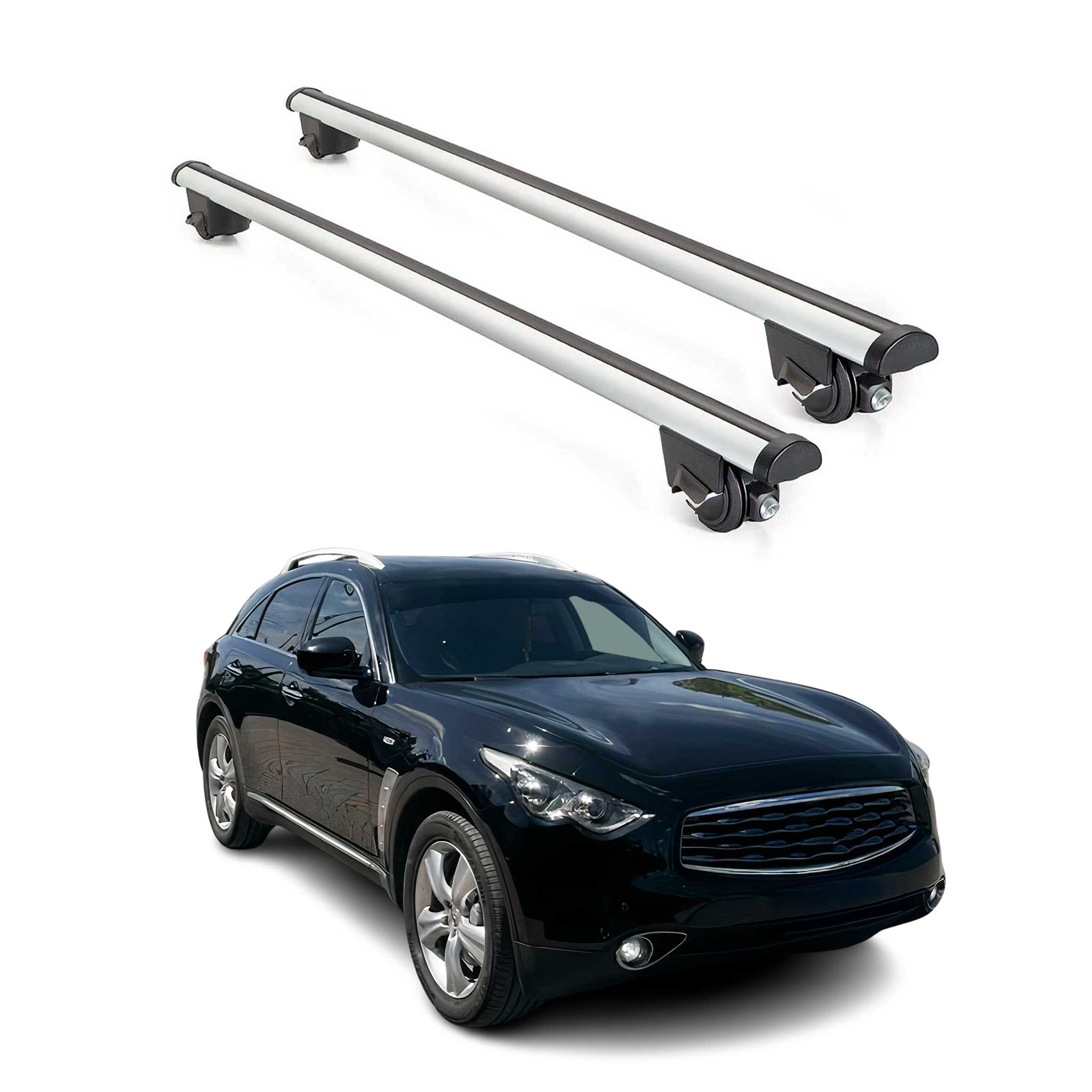 2004-2023 Infiniti FX30 Roof Rack Cross Bars Silver
