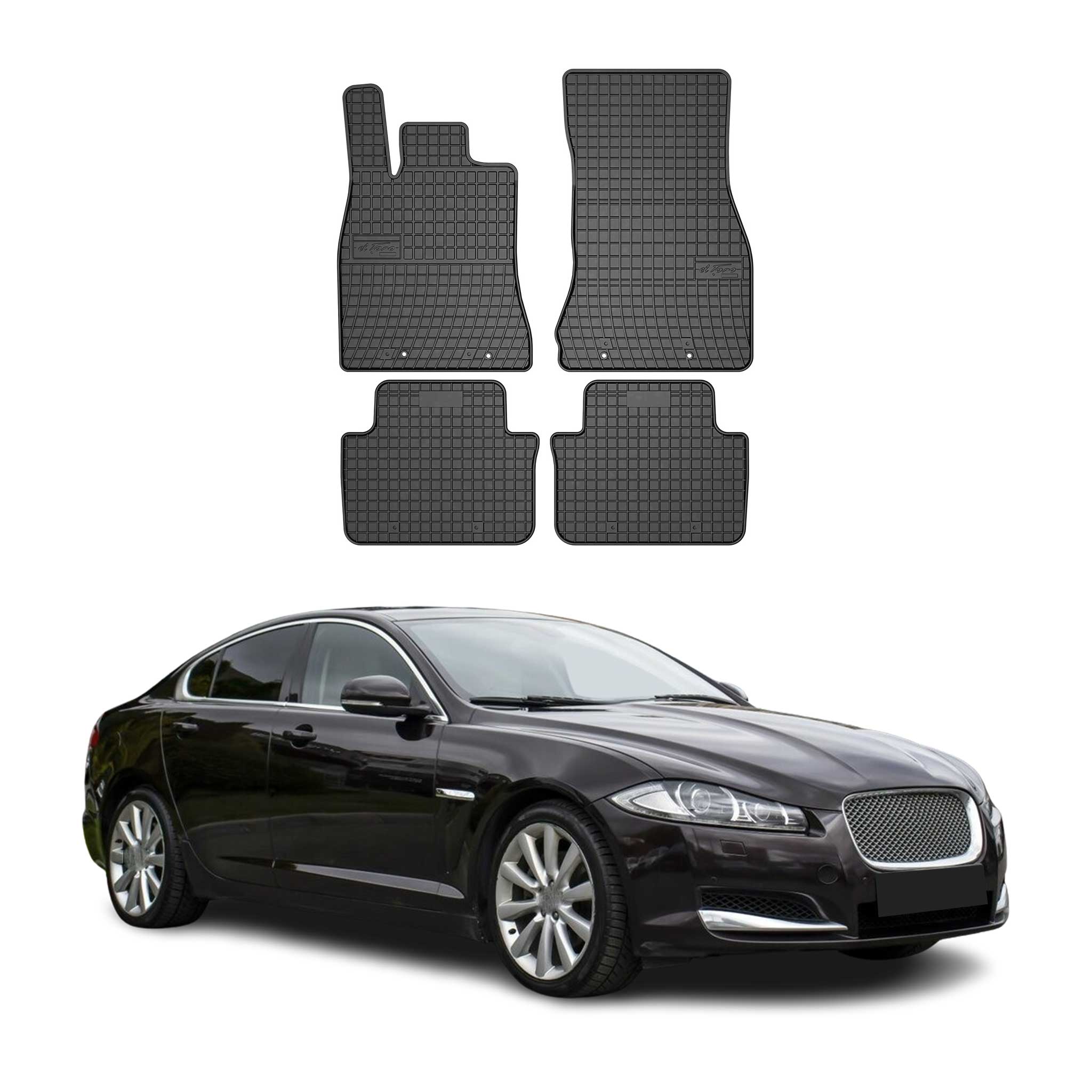 2009-2015 Jaguar XF Floor Mats Liners Full Set All Weather Rubber Black