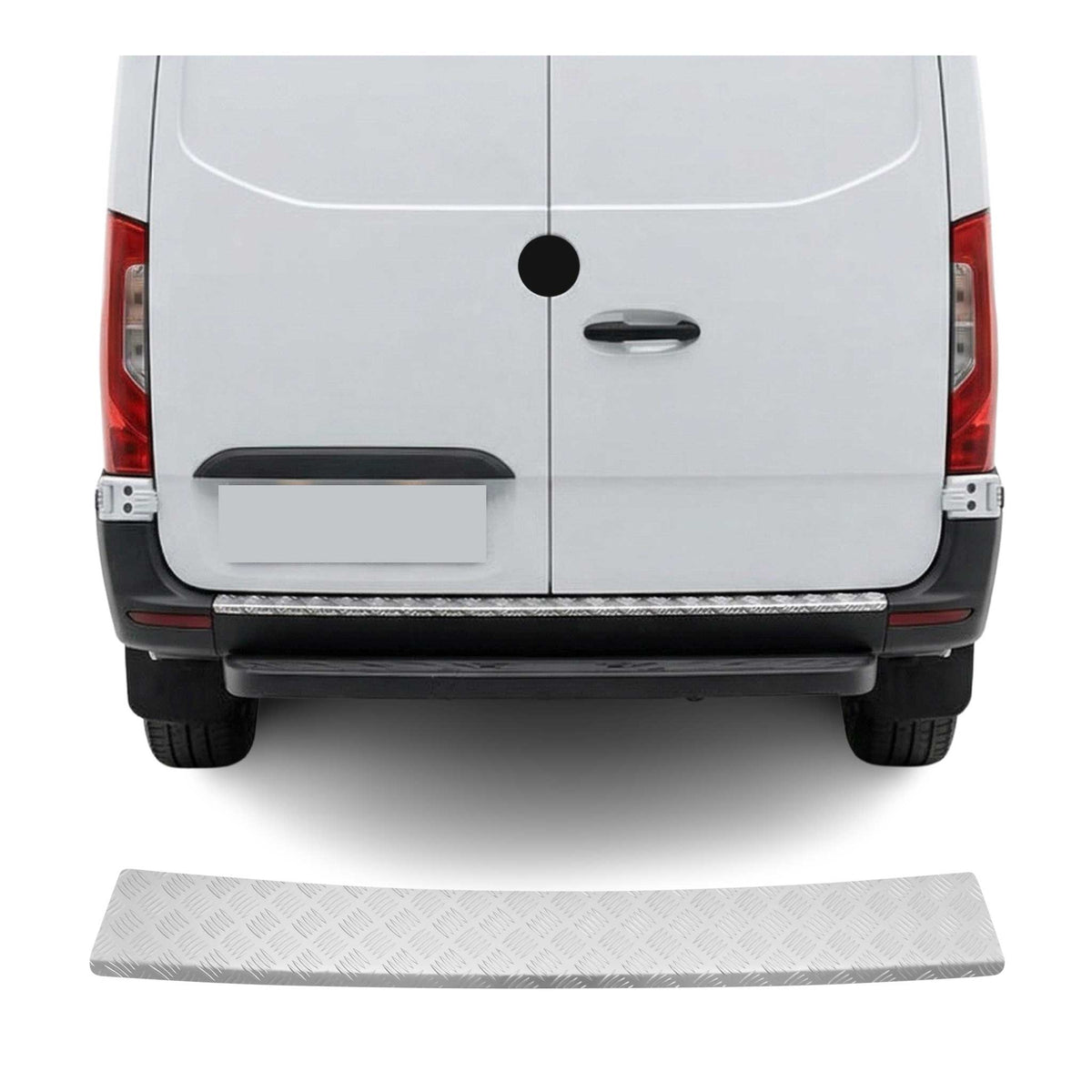 OMAC Rear Bumper Sill Cover for Ford Tourneo Custom I 2012-2023 Aluminium Silver