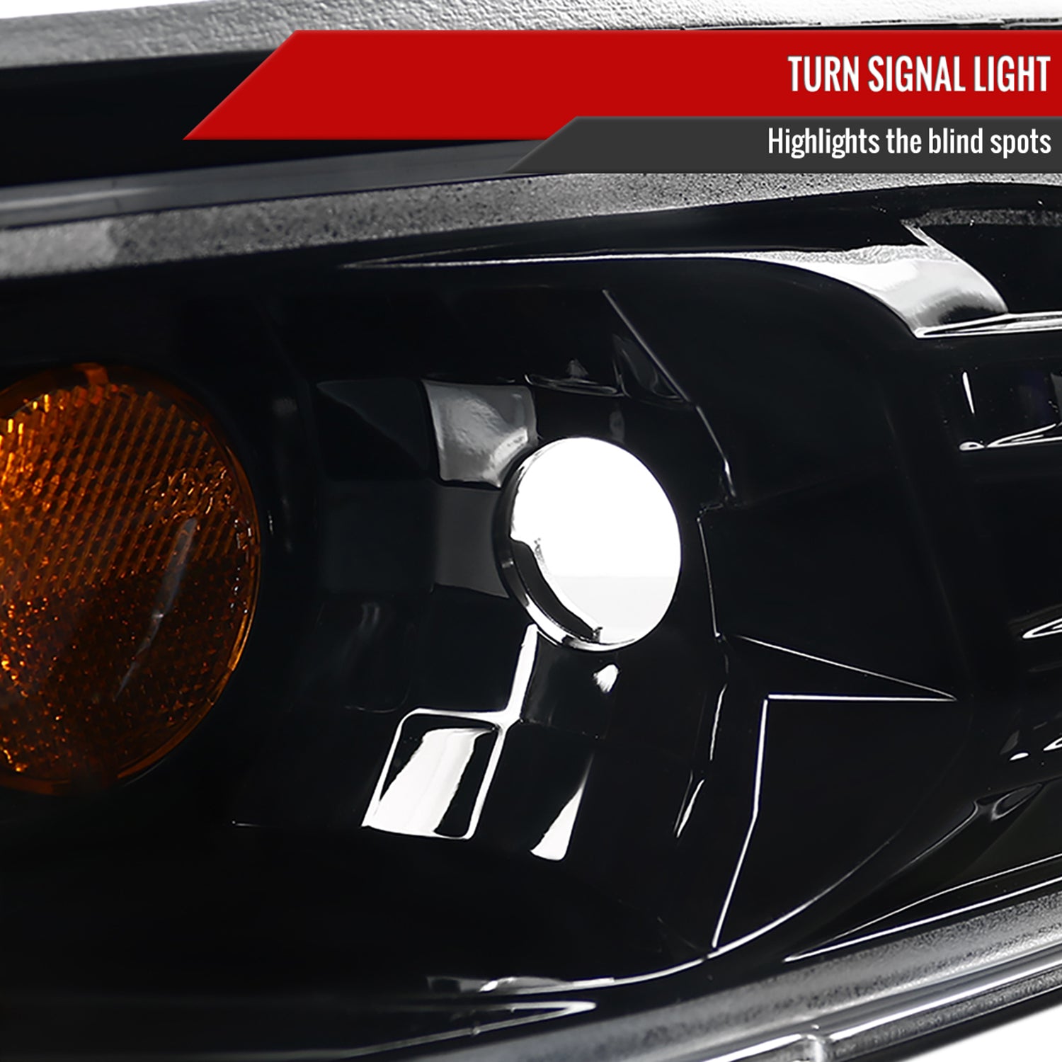 1999-2004 Ford Mustang Dual Halo Projector Headlights Jet Black/Clear Lens