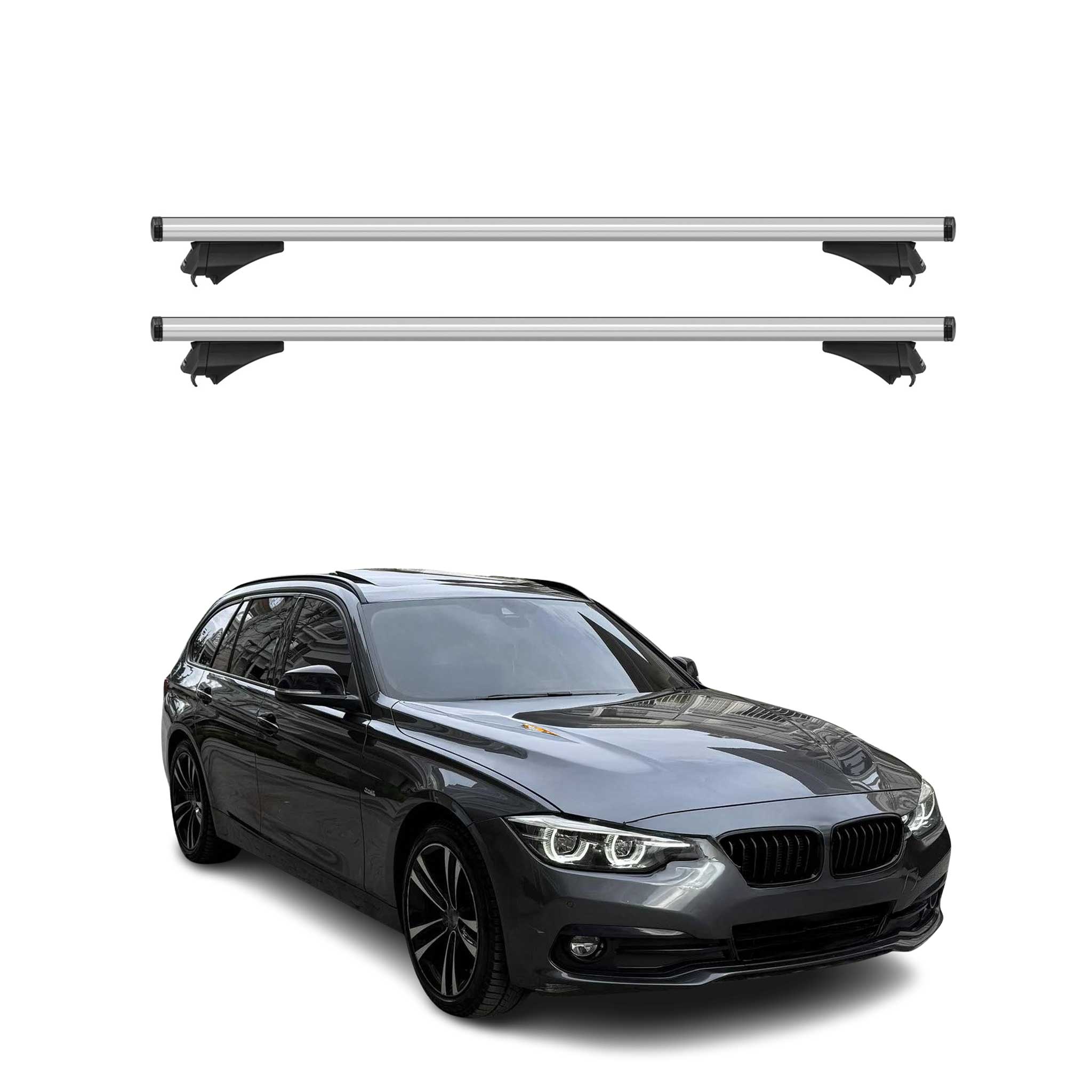 2012-2014 BMW 3 Series F31 Wagon Roof Rack Cross Bars Silver