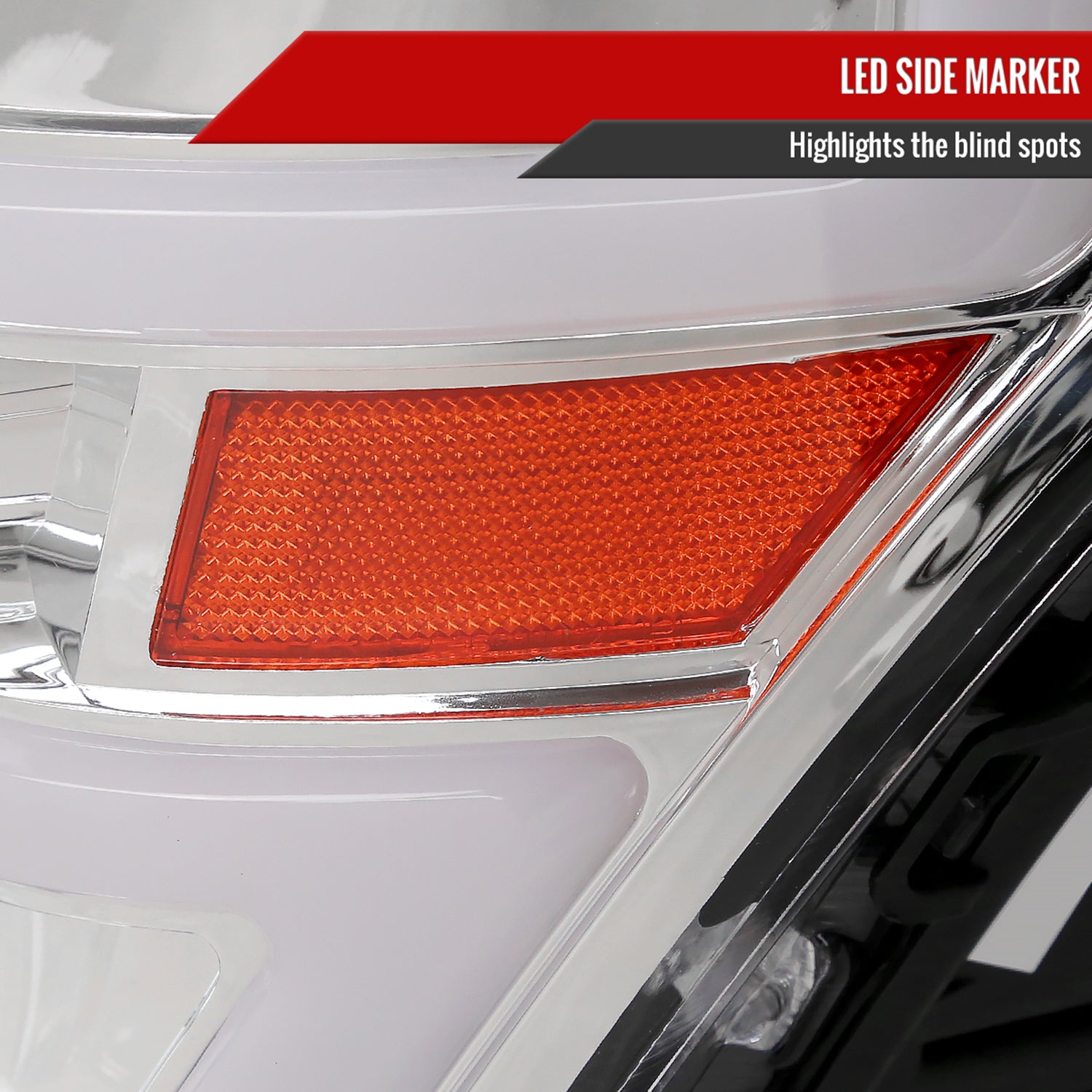 2009-2014 Ford F-150 Sequential LED Turn Signal Projector Headlights Chrome