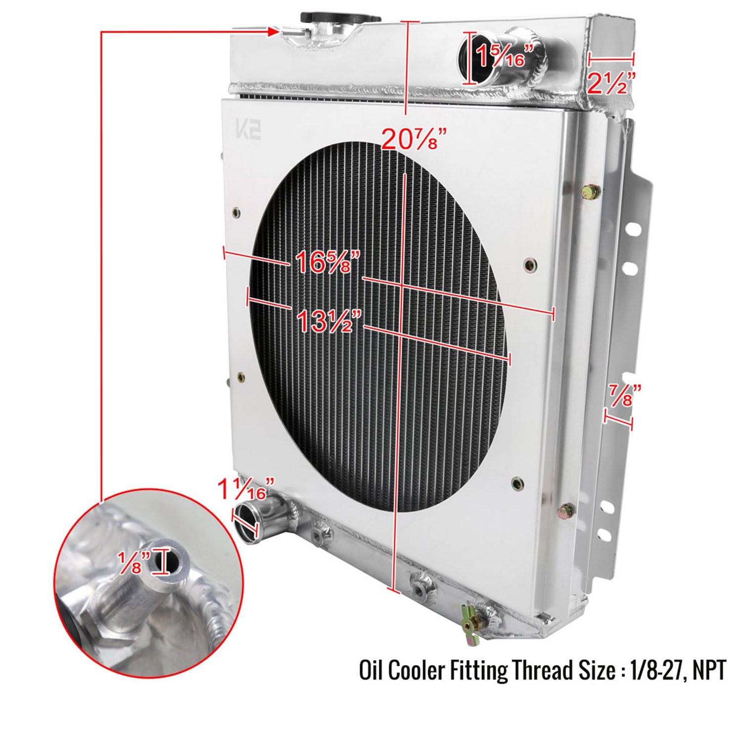 1960-1966 Ford Falcon/Mustang/Ranchero /Mercury 3Row Radiator &Shroud Fan