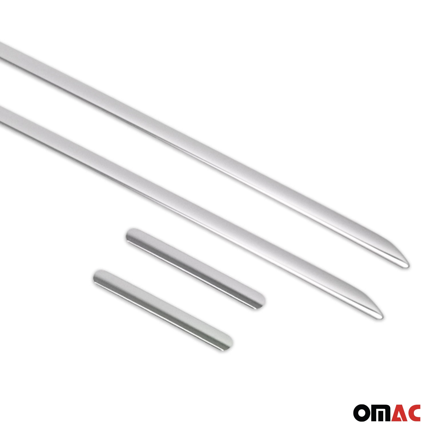 2007-2015 Smart ForTwo Side Door Molding Trim Skirt Garnish Stainless Steel Silver 4Pcs